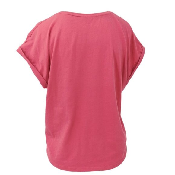 Under Armour Loose Fit Cropped Graphic T-Shirt Size S Cuffed Short Sleeve Coral - Picture 8 of 11